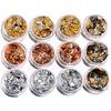 1-12pcs Aluminum Nail Flakes Foils Set Gold Silver Irregular Paillette Nail Art Sequins Decorations Glitter Sticker for Manicure