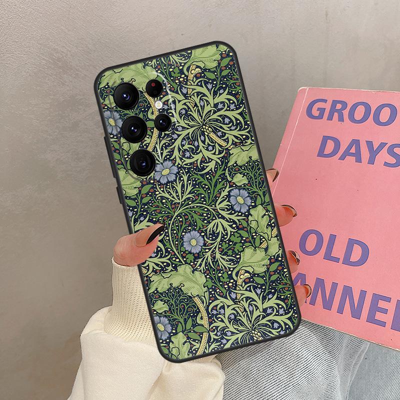 William Morris Case For Samsung Galaxy S23 Ultra S22 Plus S21 Ultra S20 FE S9 S10 Note 10 20 Ultra Cover