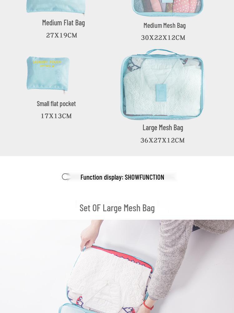 Travel Bag 6-Piece Set: Oxford Cloth Organizer for Underwear, Bras, and Shoes