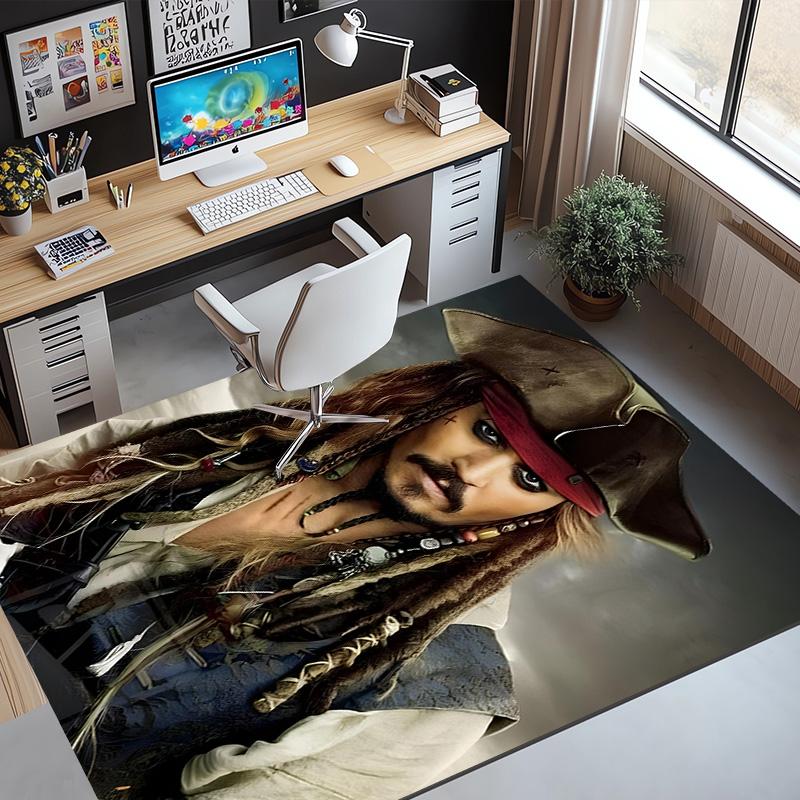 Captain Jack Sparrow Pattern Rug, Indoor/Outdoor Mat, for Picnic, Gameroom, Bedroom, Office, Living Room, Home Decor Carpet, Birthday Gift
