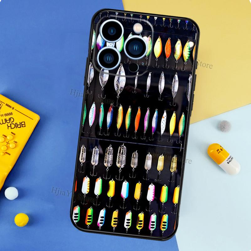 Fishing Tackle Case For iPhone 13 Pro Max 12 Mini 11 14 15 16 XS MAX XR Plus Silicone Phone Cover