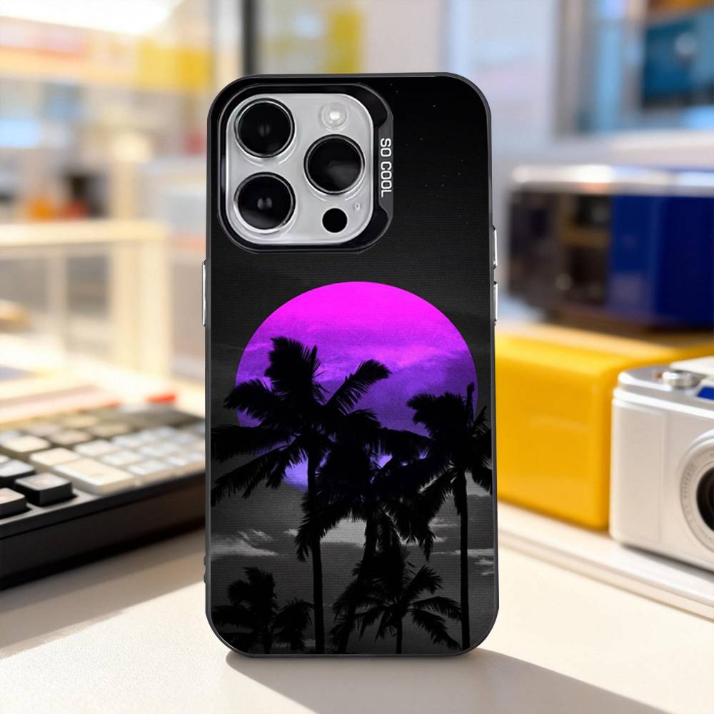 Moon Galaxy Universe Phone Case For iPhone 11,12,13,14,15,16,17,Pro,Max,Plus,E,Air,Mini IMD Matte Black