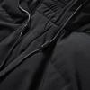 Men's Autumn Winter Zipper Warm Down Jacket Hooded Plush Solid Color  Cotton Coat