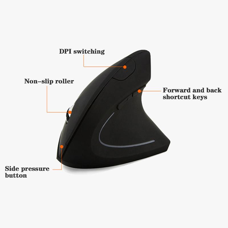 Wireless Mouse Pc&Game Ergonomic Design Vertical 1600Dpi Optical—Battery Version