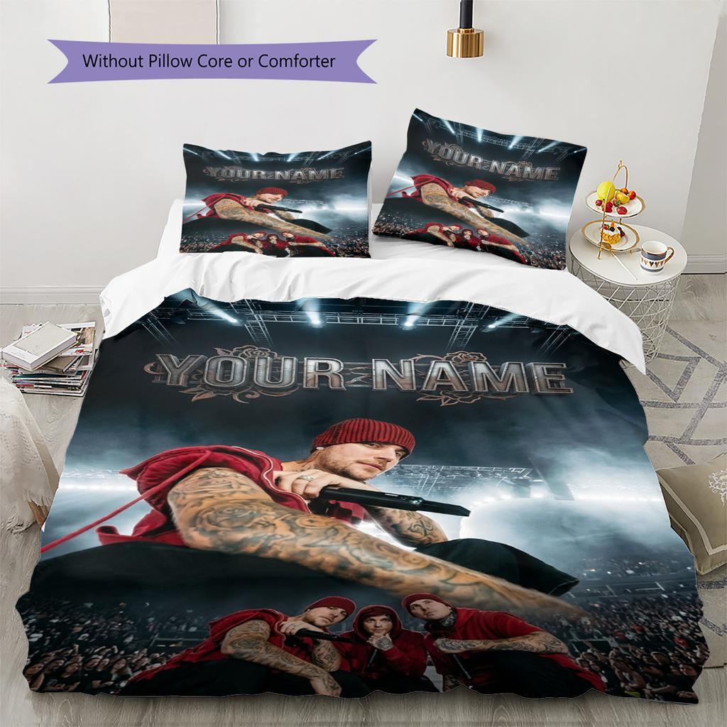 Name Custom Bieber Pattern Bedding Set Quilt Cover Pillowcase Home Decor Gift (1 * duvet cover + 2 * pillowcase, without core)