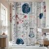 Wissenschaftliches Labor Duschvorhang Physik Chemie Skizzen Design Becher Atom Formel Polyester Badezimmer Dekoration 70,8 x 70,8 Zoll 12 Haken