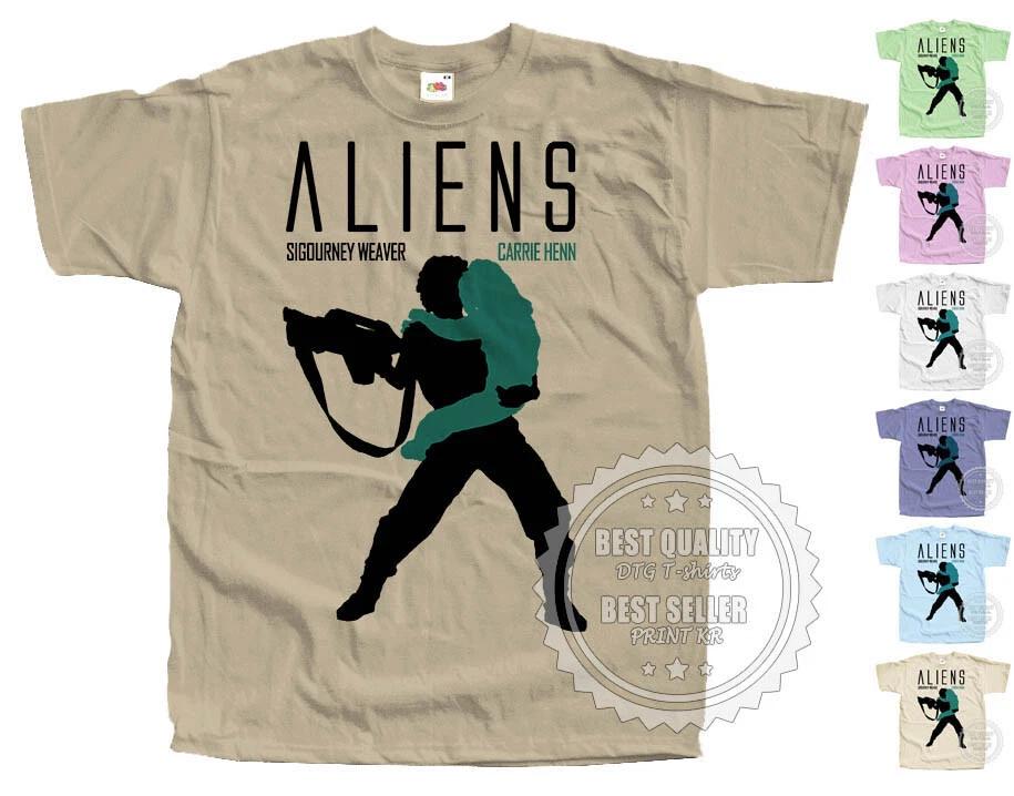 

ALIENS Movie V4 T Shirt Tee Beige White Natural Vintage Poster Sizes S to 5XL 3XL