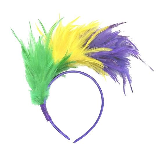 Headband Rainbow Colorful Feather Decor Headband Lightweight Comfortable Elastic Hair Hoop Parties Festivals Stage Performances Headwear