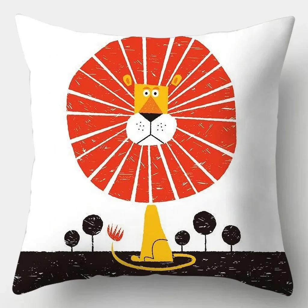 

Fun and Cute Animal Pattern Square Cushion Cover for Home Bedroom Living Room Sofa Decoration Throw Pillow 66x66cm бордовый