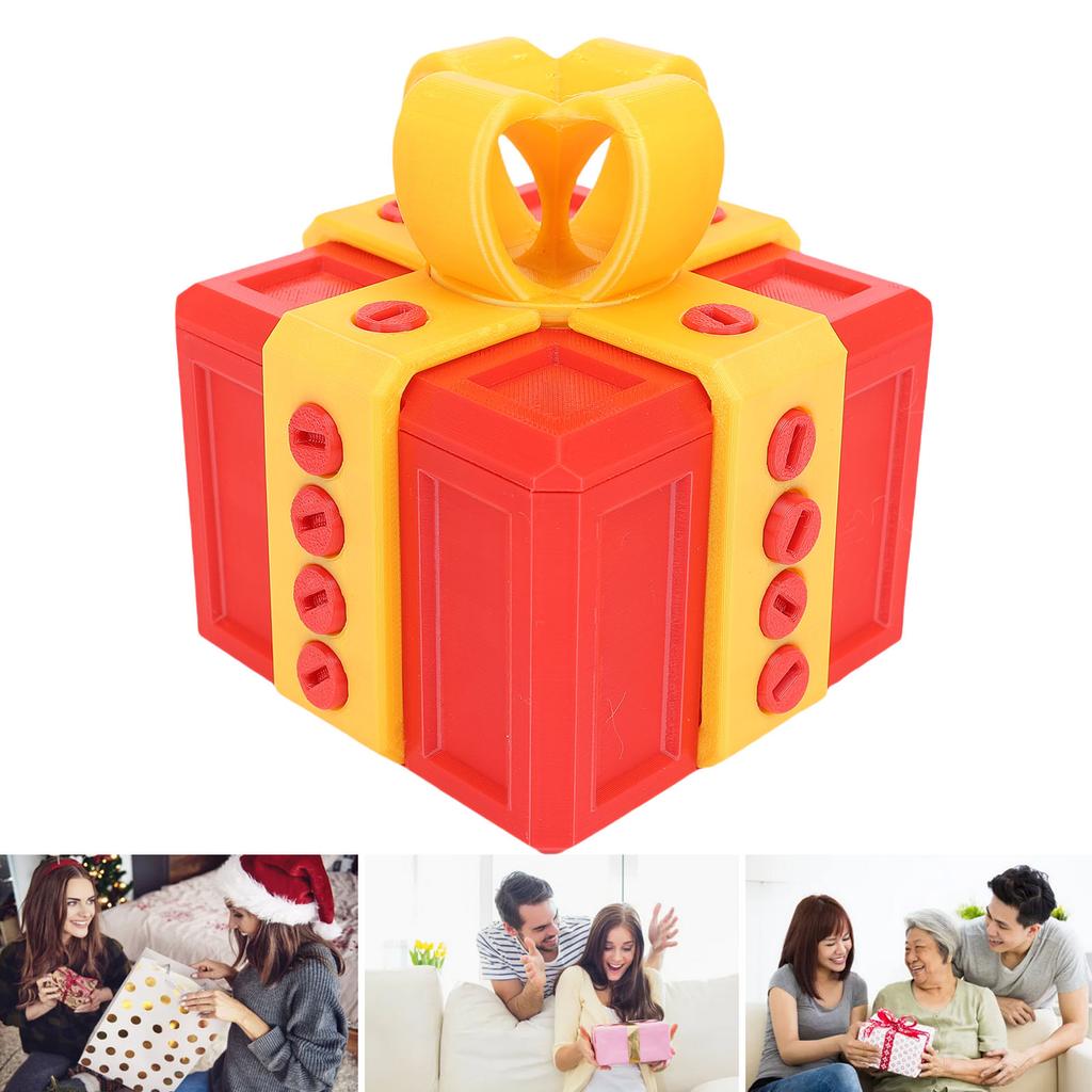 Annoying Present Box with Screws Prank Screw Box Funny 3D Printed Present Box for Xmas Birthday Holiday 3.9 X 3.9in