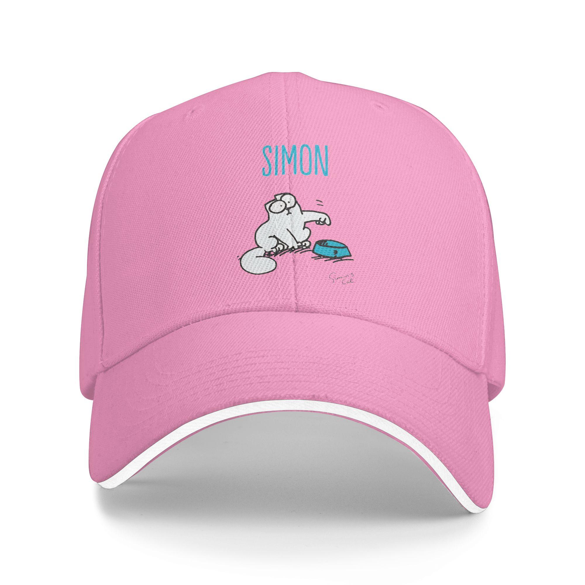 

Simons Cat Casual Baseball Cap Outdoor Gym Hip Hop Hats Summer Sun-Proof Unisex-Teens Design Snapback Cap One Size розовый