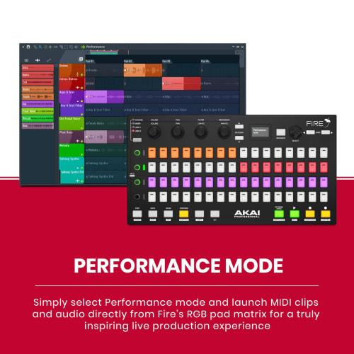 Akai Professional USB MIDI Controller for FL Studio, 64-Pad RGB Clip Drum Pad Matrix [Controller Only/No Software Included] FIRE Controller Only