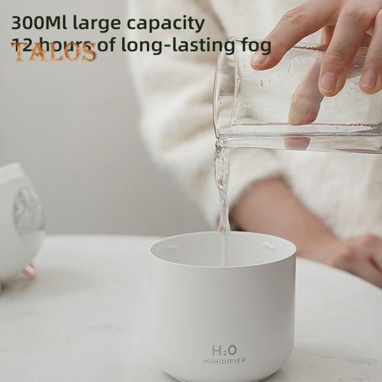 Umidificator USB Capacitate Mare 2 Moduri de Pulverizare Oprire Automată Zgomot Redus Umidificator de Aer în Formă de Pisică Difuzor de Uleiuri Esențiale cu Lumină de Noapte