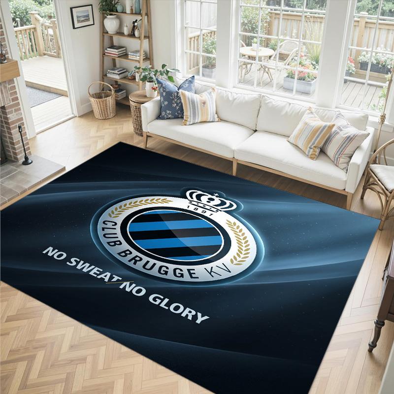 Club Brugge FC Design Crystal Velvet Carpet Cozy Non?Slip Printed Rug For Bedroom Living Room Entrance