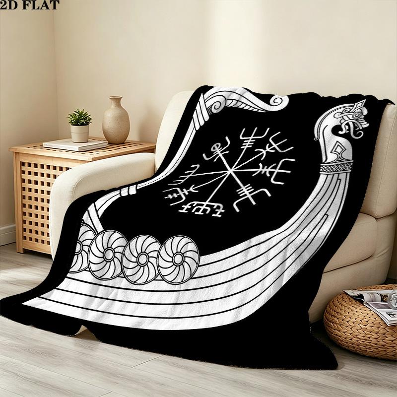 1PC Raven Patterned Flannel Blanket Suitable For All Seasons For Home Decor Warmth And Comfort Gifts Holiday Present