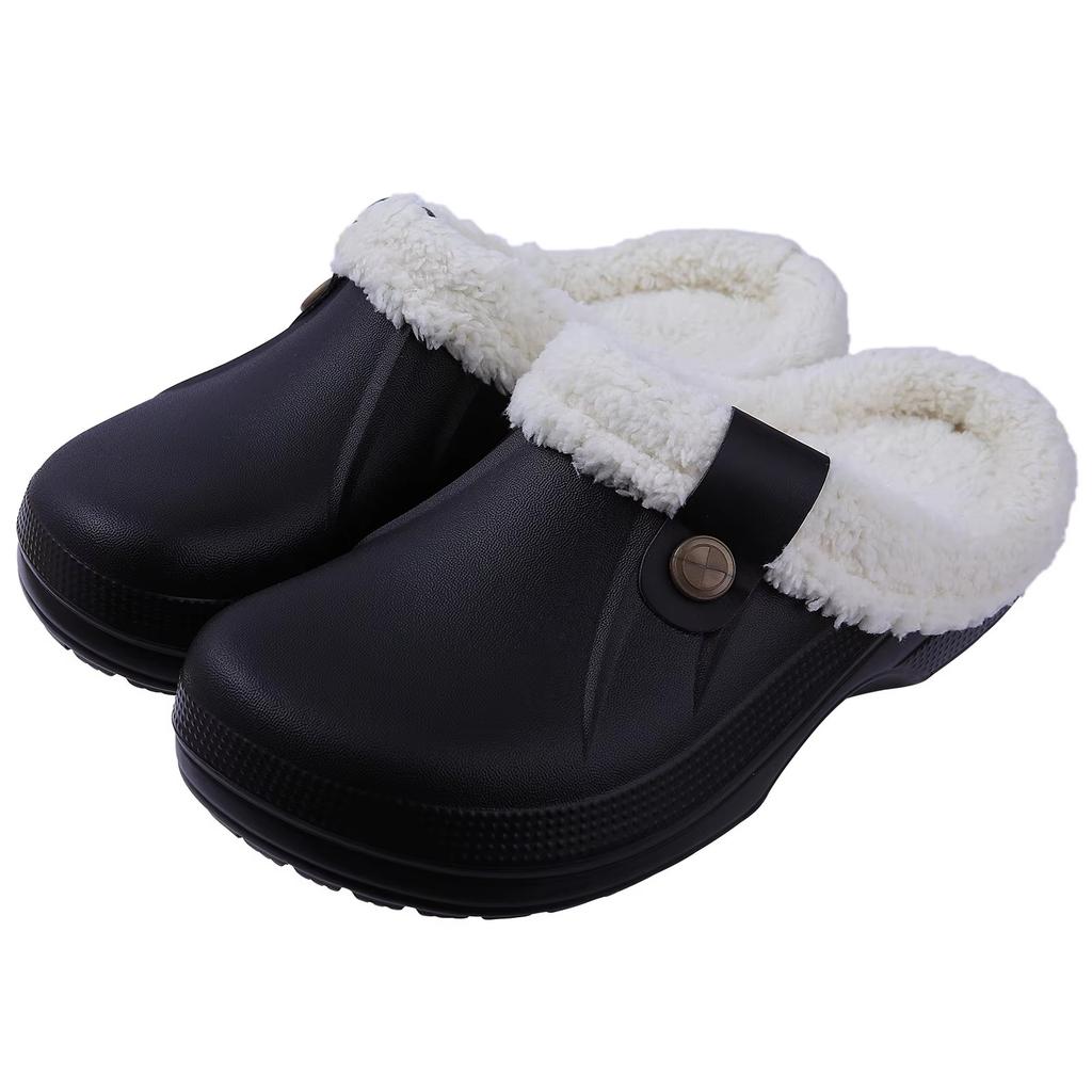 Fashion Crestar Women and Men Fur Lined Clogs Memory Foam Warm Fuzzy Slippers New Winter Waterproof Indoor Outdoor Comfortable Slippers