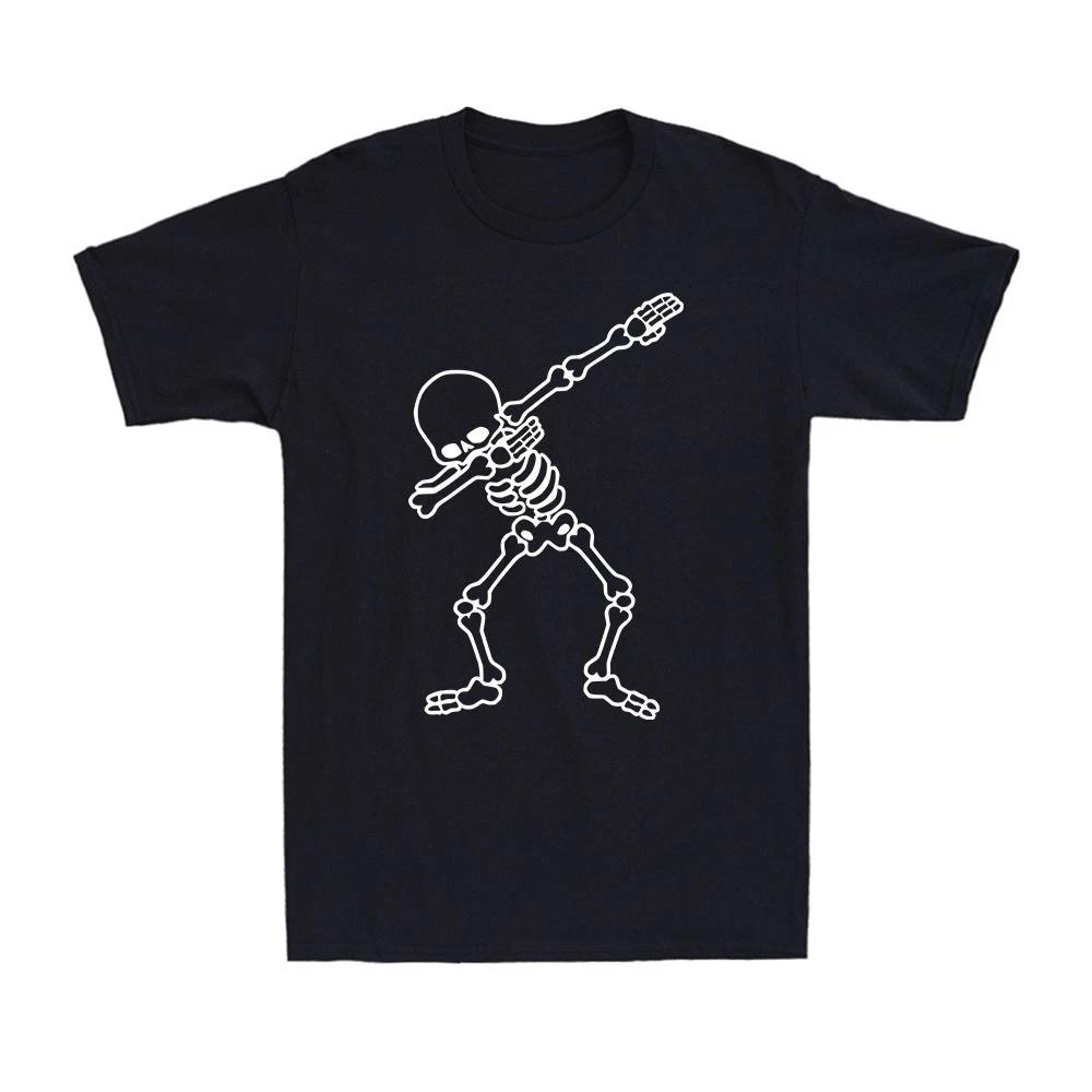 Dab Skeleton Funny Halloween Fall Skull Witch Spooky Novelty Men s T-Shirt 4XL