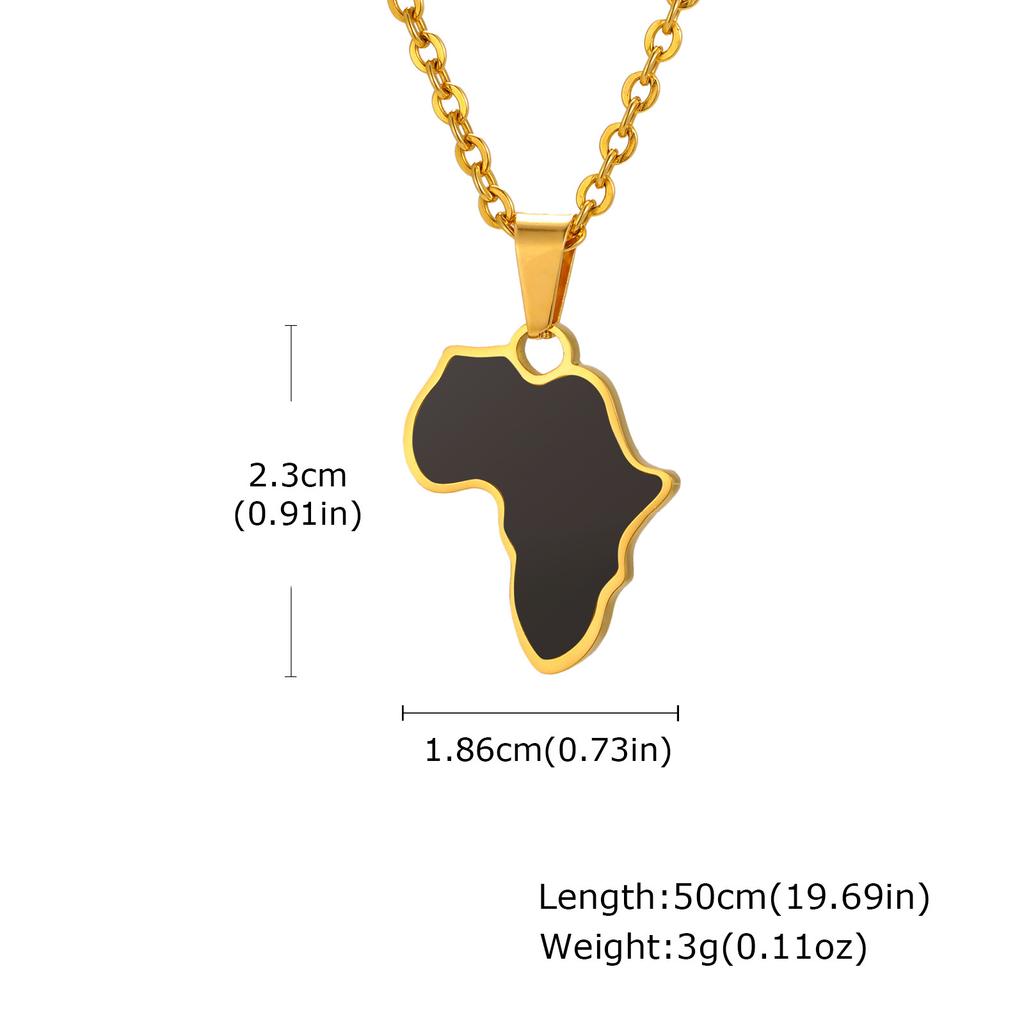 Accessories, Stainless Steel Plated 18K Gold Africa Map Pendant Necklace Women Accessories Pn-2185