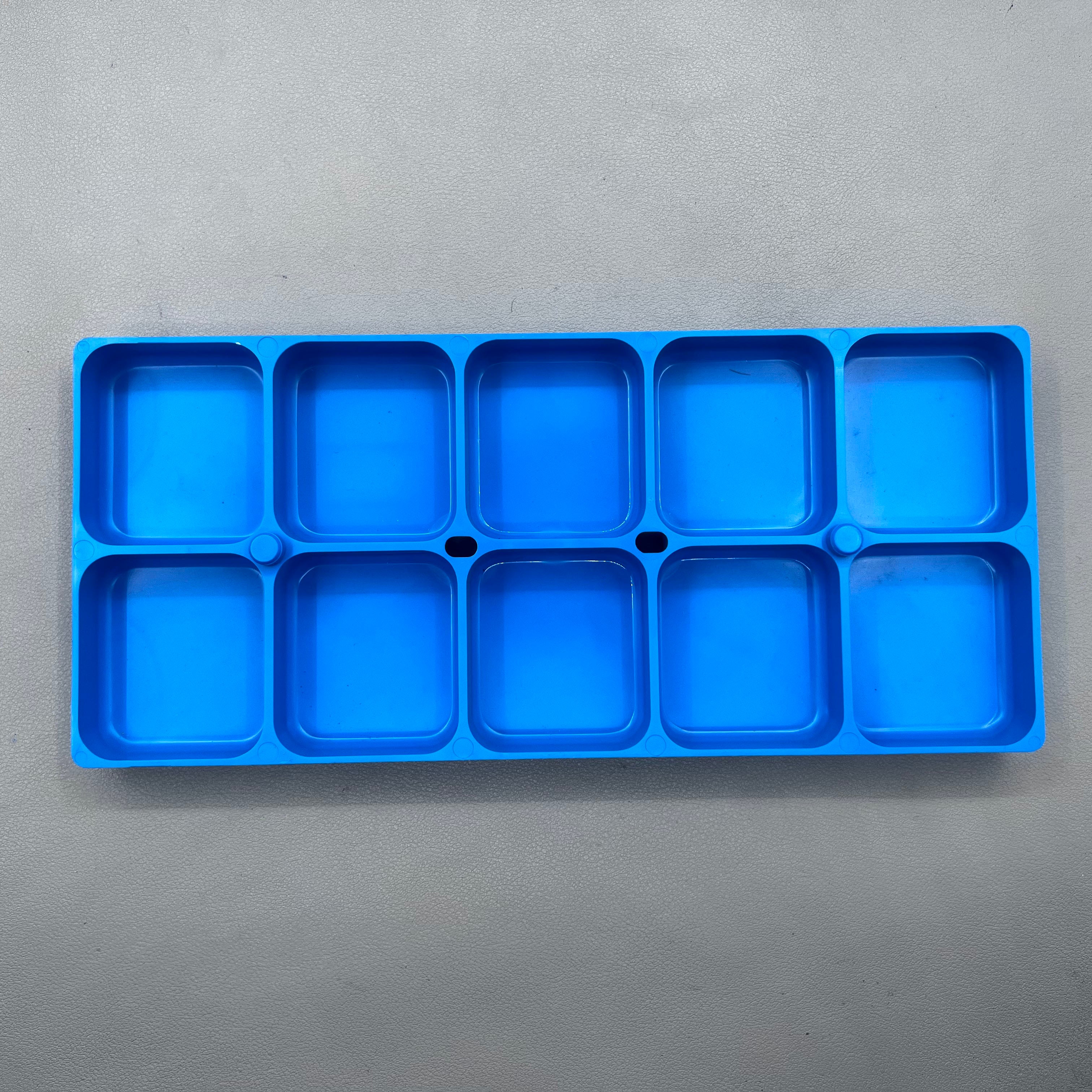 Swiss Horotec MSA17.530-B Blue Plastic Container With 10 Compartments