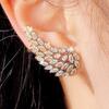 Formă de Aripă cu Piatră Rotundă și Marquise, Ear Cuff Crawler, Opțiune Bicolor, Bijuterie de Ureche Wrap pentru Femei