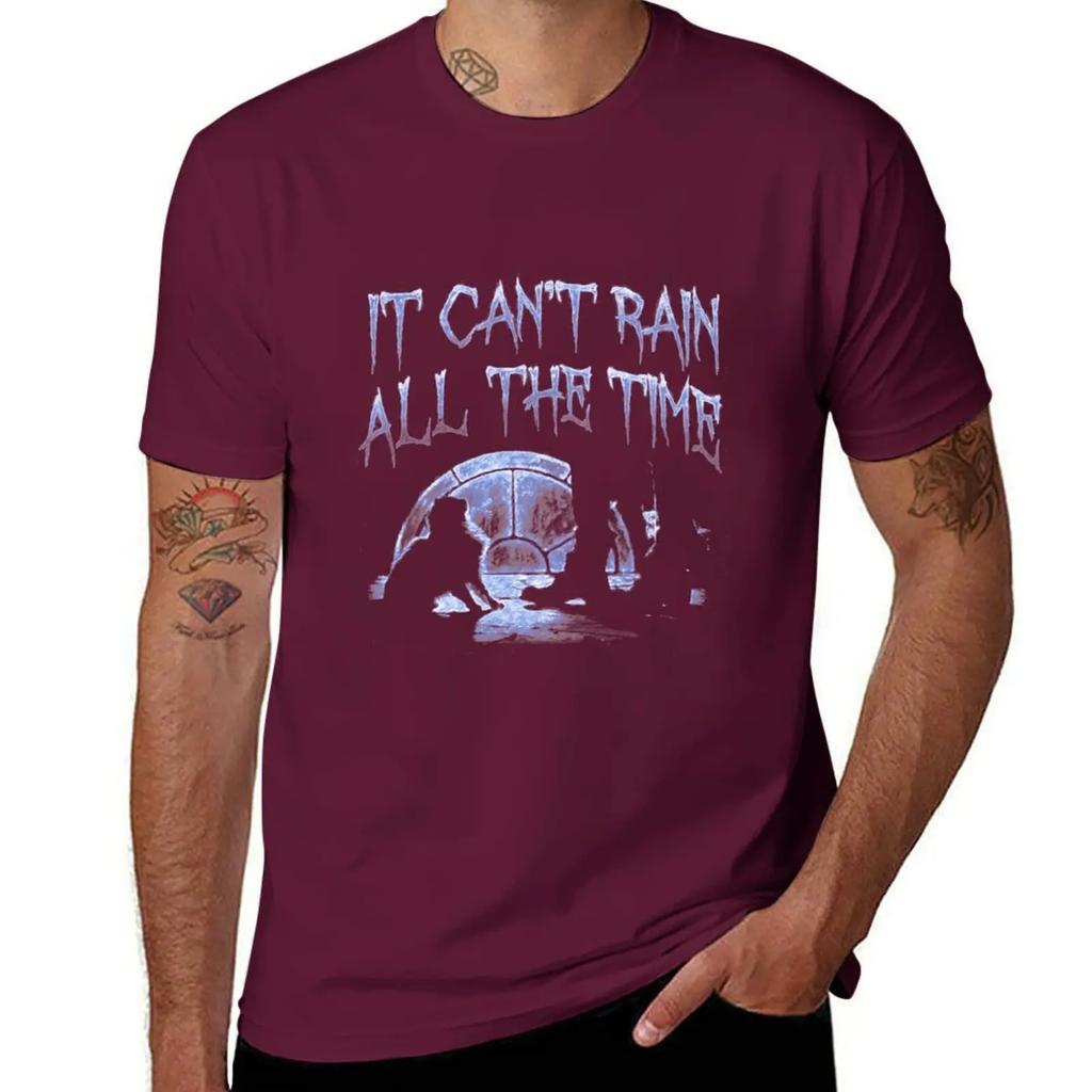 Can't Rain All The Time Deeper Blue T-Shirt korean fashion vintage clothes plain white t shirts men