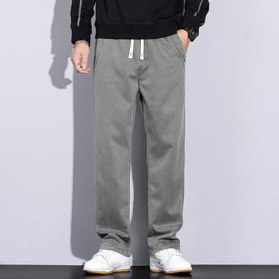 Spring and Autumn Men's Casual Breathable Loose Lace-up Straight Pants
