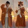 Sonderangebot: Niedliches kleines Tiger-Flanell-Pyjama-Set für Damen - Herbst-/Winterkollektion, Gemütlicher Korallen-Fleece-Hausmantel