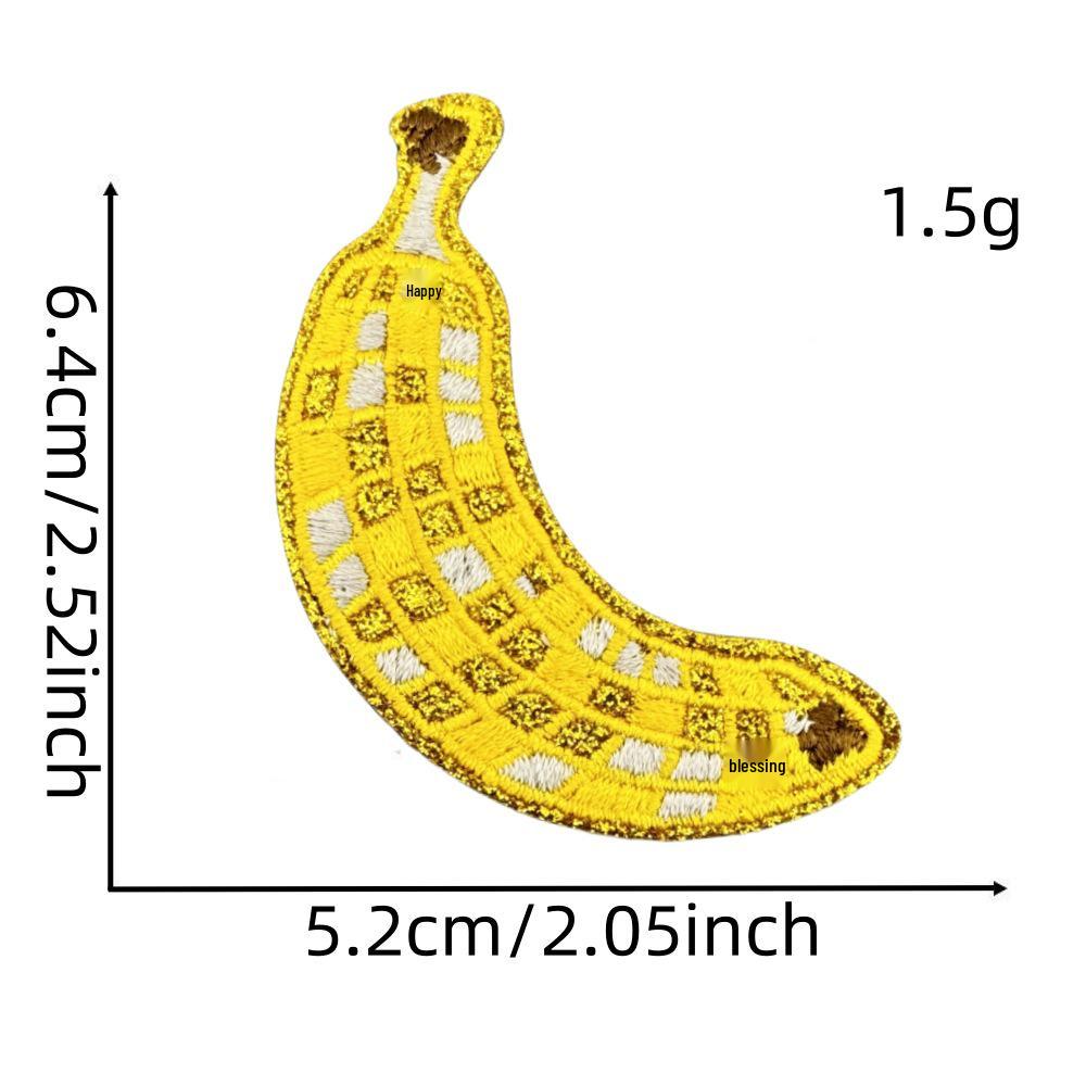 

Блестящая золотая окантовка, вышитая клетка, фруктовая нашивка для украшения одежды