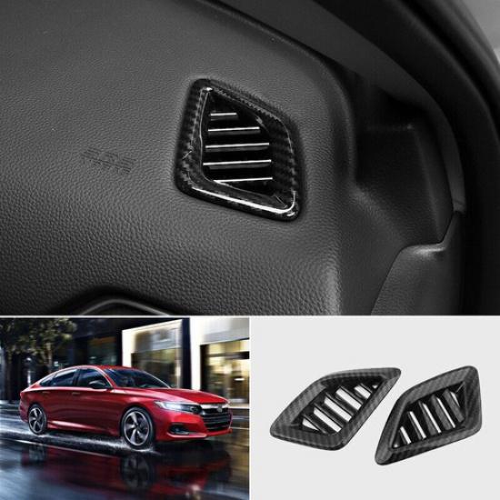 For Honda Accord 2018- Carbon ABS Front Dash AC L&R Air Outlet Vent Covers