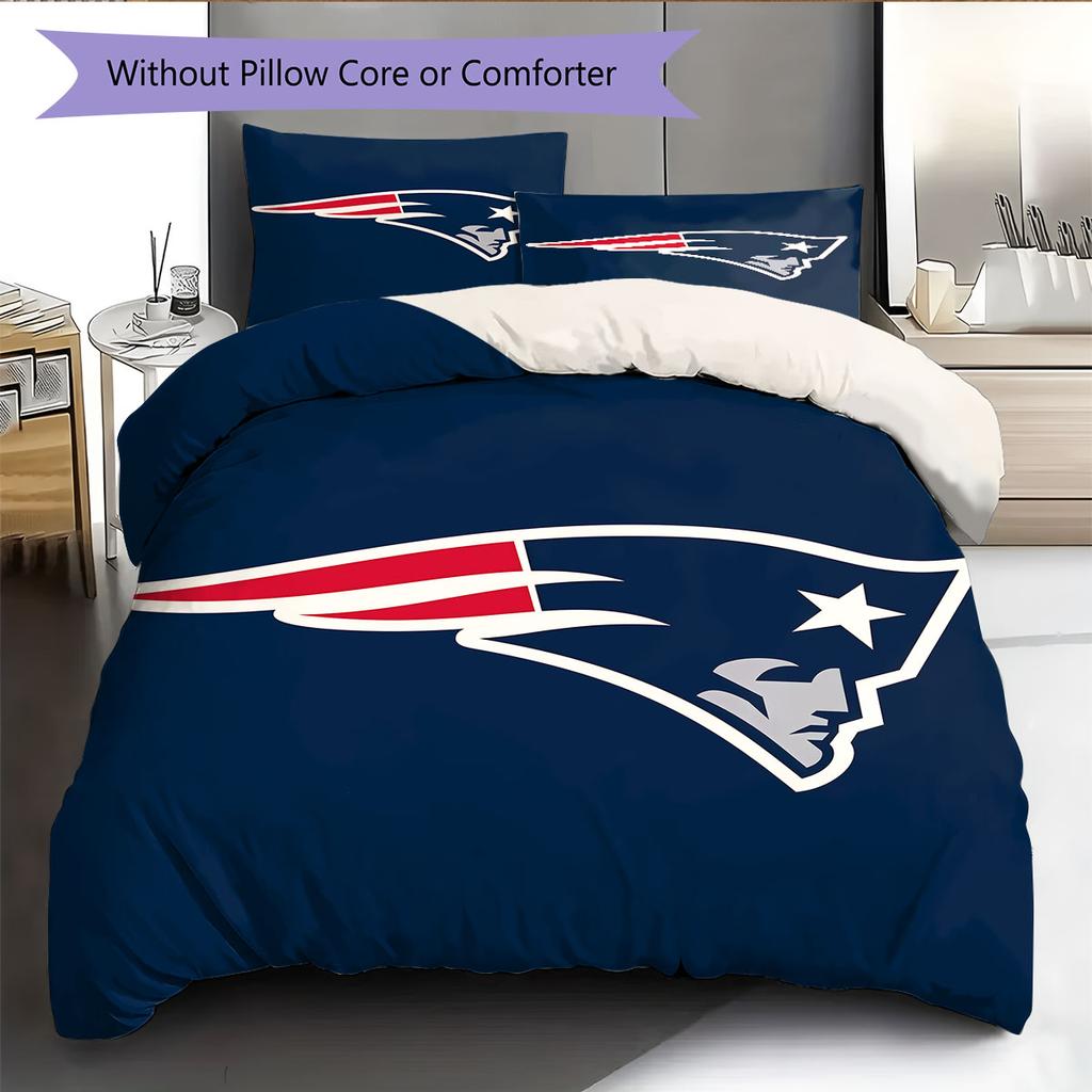 New England Patriots Pattern Bedding Home Decoration Birthday Gift ( 1 Duvet Cover + 2 Pillowcase, Without Core),fan Merchandise.