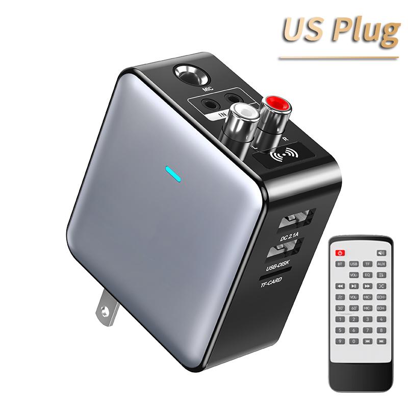 Bluetooth 5.3 Audio Transmitter Receiver 3.5MM AUX/RCA/U-Disk/TF/USB 5V 2.1A/6.5 MIC Karaoke HIFI EQ EU/US Plug Wireless Adapter