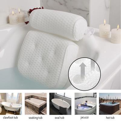 Vanový polštář pro podporu vany na krk, hlavu a záda s protiskluzovými přísavkami, vzduchová síťovina Vanový polštář