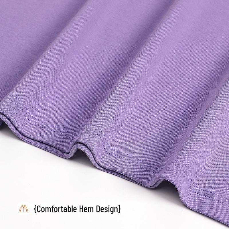 Women's Double-Sided Cotton Pajama Set: High-End, Skin-Friendly, Round Neck Pullover - Perfect for Home Wear