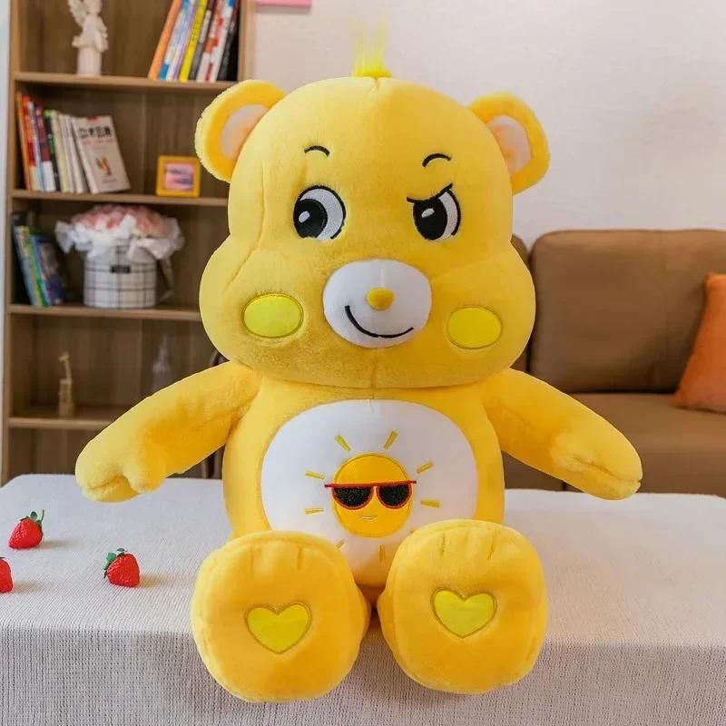 Anime Cartoon Care Bears Kawaii Birthday Plush Toy Japanese New Rainbow Bear Plush Doll Bedroom Pillow Ornament Doll Gift 45cm