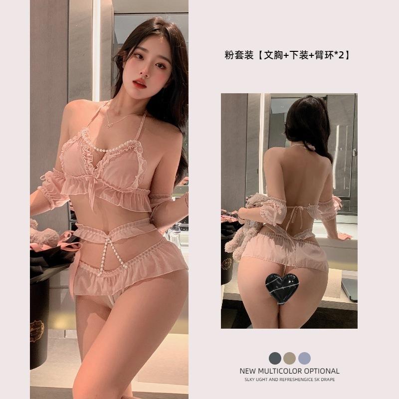 New Sexy Underwear Women's Sexy Lace Suspender Hip Skirt Uniform Temptation Three Points