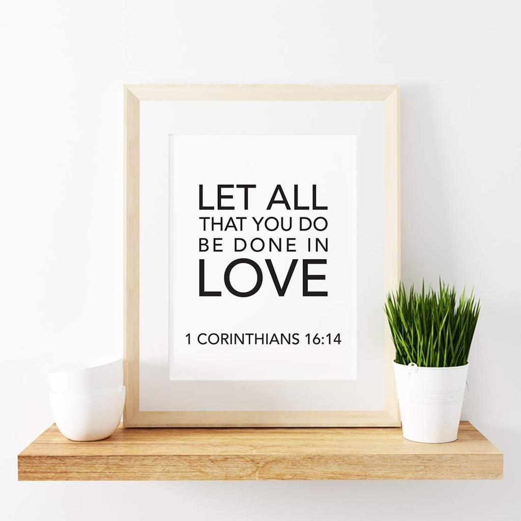 Andaz Press Black White Christian Bible Quotes Wall Art Poster Home Decor, 8.5x11-inch, Formal, Trust in The Lord with All Your Heart Proverbs 3:5,