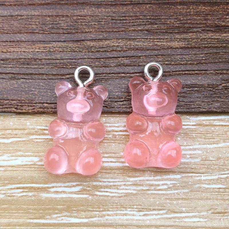 Cute Colorful Cartoon Bear Pendant Charm - Resin DIY Jewelry Accessory