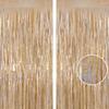 2Pcs Party Backdrop Curtains Metallic Foil Tinsel Curtain Glitter Foil Fringe Curtain Birthday Wedding Party Decoration Supplies