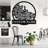 Metal Wall Art Peacock Design Personalized Name Sign Home Decor Indoor Outdoor Gift