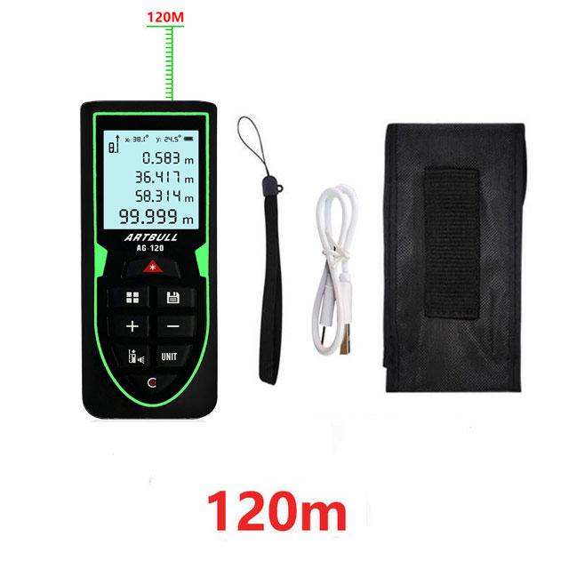 

ARTBULL Зеленый лазерный дальномер с углом обзора 70 м 100 м 120 м перезаряжаемый лазерный дальномер рулетка