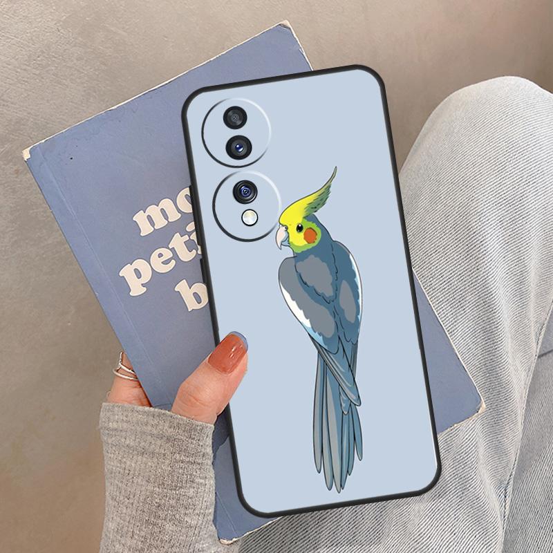 Cartoon Animal Chubby Cockatiel Case For Honor Magic 8 7 6 5 Pro Cover For Honor 400 200 X9c X9b X9a X8a X8b 50 70 90 Lite