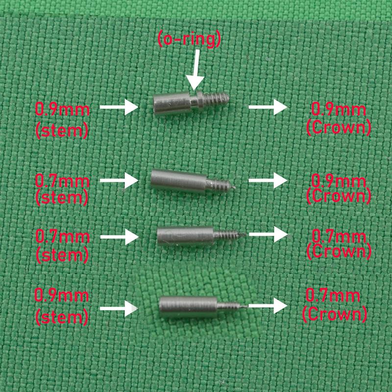 10Pcs Watch Movement Stem Longer Stem 0.9/0.7Mm Lengthening Movement Stem Steel Change Thickness Watch Accessories