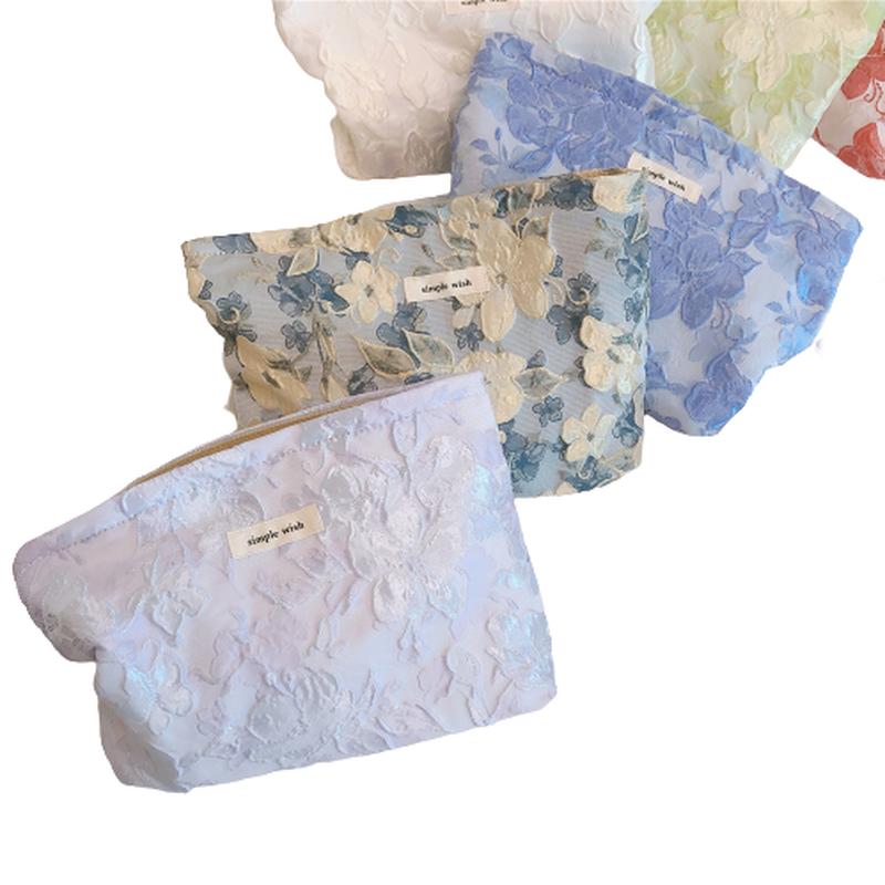 Vintage Floral Women Cosmetic Bag Large Capacity Portable Beauty Makeup Bag Case Organizer Canvas Clutch Pouch Travel Wash Bag