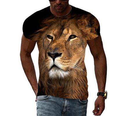 Letnia Moda Pływowa Zabawa Lew Obraz T-Shirty Dla Mężczyzn Casualowe T-Shirty z Nadrukiem 3D Hip Hop Osobowość Okrągły Dekolt Krótki Rękaw Topy