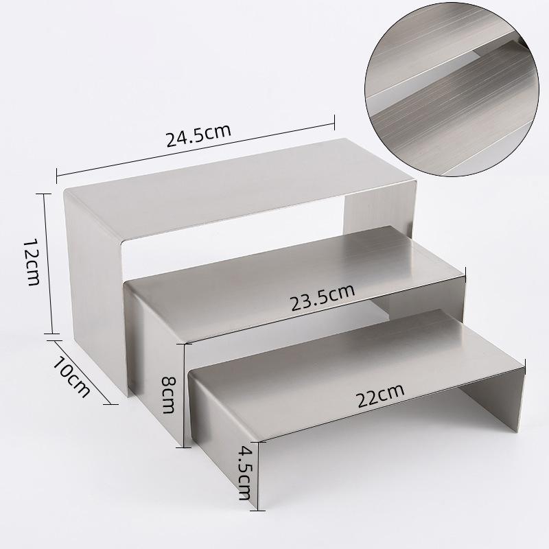 Metal Shoe Handbag Display Riser Stand Stainless Steel Shoe Bag Riser Holder Jewelry Display Riser Shelf Showcase Fixtures