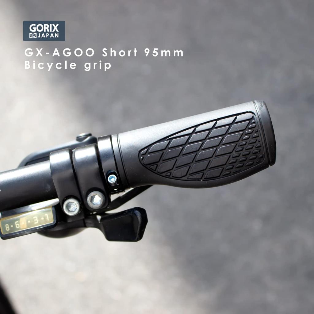 GORIX Bicycle Grips Short Grips for Cross Mini and More (GX-AGOO) Bikes, MTB, Velo, (95mm+95mm)