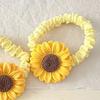2Pcs Hair Tie High Elasticity Soft Sunflower Hair Scrunchie Bright Color Ponytail Holder Hair Accessory