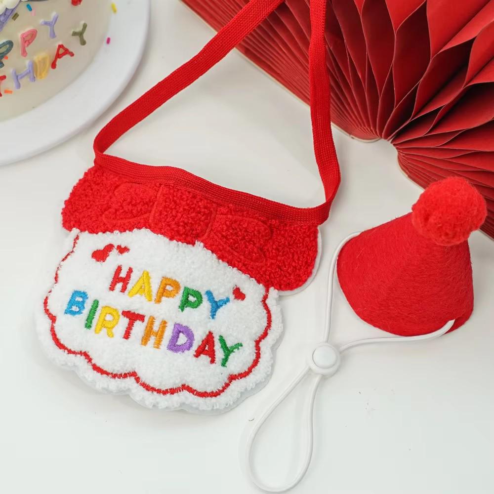 Pet Birthday and Halloween Party Hat, Bib, and Scarf Set for Dogs and Cats