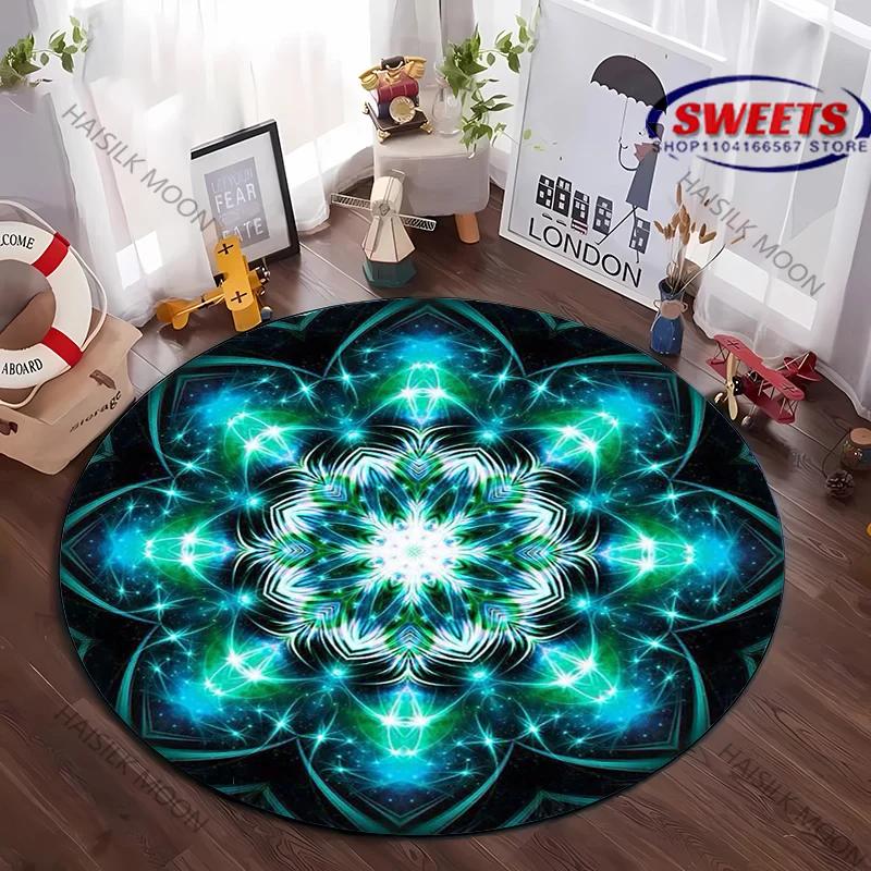 Luxury Mandala Flower Print Round Carpet Bedroom Living Room Sofa Decorative Mat Top 10 Holiday Gifts for Family and Friends Rug