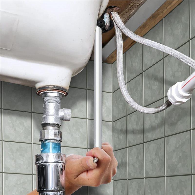 SHGO-11" Adjustable Basin Wrench, 3/8"- 1-1/4" Capacity For Under Sink Tap Nut Spanner, Plumbing Tool